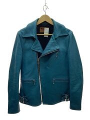 画像：DEVIL-Ⅱ/ターコイズ/ダブルライダースジャケット/M/牛革