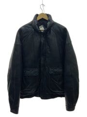 画像：80s/レザーダウン/袖裾擦れ/ダウンジャケット/XL/レザー/BLK