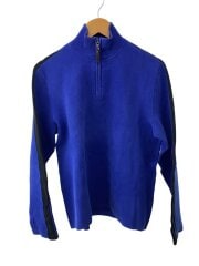 画像：90s/ハーフジップニット/タートルネック/M/コットン/BLU