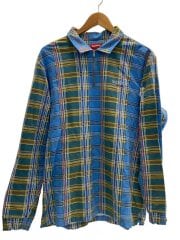 画像：20AW/Plaid Zip Up L/S Polo/長袖シャツ/M/コットン/BLU/チェック