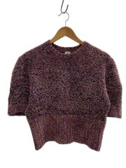 画像：25SS/フリンジヤーン半袖ニット・セーター(薄手)/コットン/PUP/25-080-914-5190