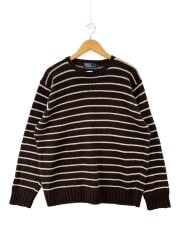 画像：ニット・セーター(厚手)/L/リネン/BRW/ボーダー