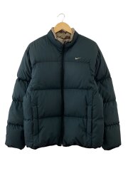 画像：ダウンジャケット/L/ポリエステル/GRN/無地/リバーシブル/タグ汚れ有