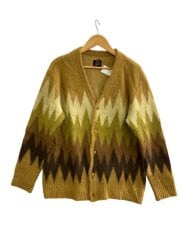画像：MOHAIR CARDIGAN ZIGZAG/モヘカーディガン(厚手)/S/モヘア/YLW/総柄/LQ274//