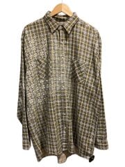 画像：Vintage/70s～/OZARK TRAIL/プリントネル長袖シャツ/XL/コットン/GRN/チェック
