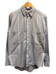 画像：Vintage/80s～/B.D長袖シャツ/SIZE:M/ポリエステル/BLU/ストライプ