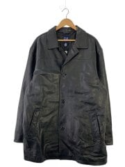 画像：コート/XXL/レザー/BLK/無地