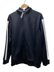 画像：フードプリント/ジップパーカー/--/--/BLK