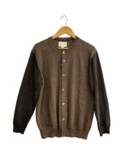 画像：カーディガン(薄手)/クルーネック/48/ウール/BRW/無地/KN0183//