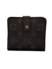 画像：コンパクト・ジップ_モノグラム・キャンバス/PVC/BRW/レディース