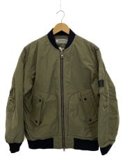 画像：フライトジャケット/L/ナイロン/KHK/無地/ボンバージャケット/