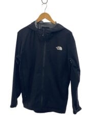 画像：ジップパーカー/L/ナイロン/BLK/無地