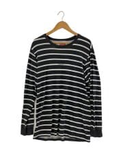 画像：長袖Tシャツ/L/コットン/BLK/ボーダー//