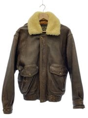 画像：フライトジャケット/L/羊革/BRW/無地/3571-9306