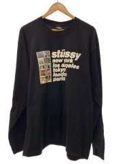 画像：長袖Tシャツ/XL/コットン/BLK/プリント
