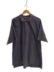 画像：90s/猫目ボタン/ポロシャツ/XL/コットン/グレー/無地