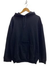 画像：バックロゴオーバーサイズパーカー/XS/コットン/ブラック/無地/492167