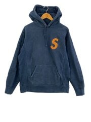 画像：18AW/S Logo Hooded Sweatshirt/ロゴヘリンボーン/L/コットン/NVY/プリント//