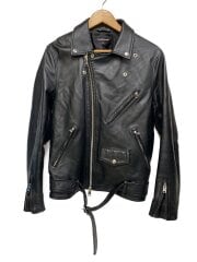 画像：ダブルライダースジャケット/L/牛革/BLK/無地/24AW-JRB06