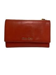 画像：2つ折り財布/レザー/RED/無地/レディース