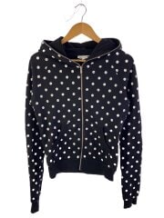 画像：ジップパーカー/S/コットン/BLK/ドット