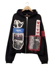 画像：PALEDUSK/PATCHWORK HOODIE/ジップパーカー/2/コットン/BLK//