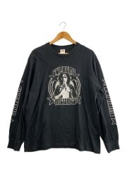 画像：長袖Tシャツ/L/コットン/BLK/プリント//
