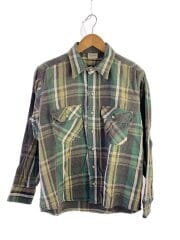 画像：ネルシャツ/L/コットン/GRN/チェック