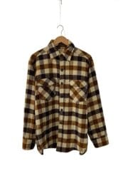 画像：長袖シャツ/L/ウール/BRW/チェック