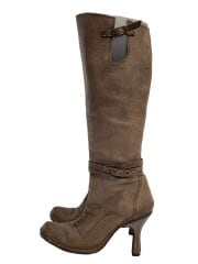 画像：ロングブーツ/38/ブラウン/レザー/マナ