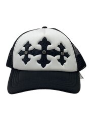 画像：Cross Leather Patch Mesh Cap/FREE/ポリエステル/BLK/メンズ