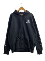 画像：ジップパーカー/XL/コットン/BLK