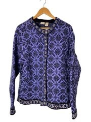 画像：カーディガン(厚手)/2L/ウール/PUP/総柄