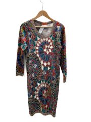 画像：長袖ワンピース/ZIPスリット/レーヨン/マルチカラー/総柄