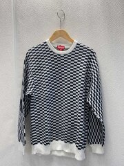 画像：20ss/Back Logo Sweater/ニット・セーター(厚手)/L/コットン/WHT/チェック//