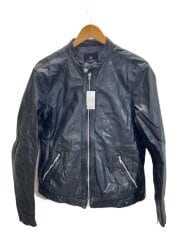 画像：レザージャケット・ブルゾン/XL/羊革/BLK/無地/1225-199-5852//