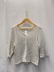 画像：グリッターネップヤーン Vネックカーディガン/FREE/ポリエステル/WHT/22-02-51-02621//