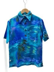画像：70s/DukeKahanamoku/ポロアロハシャツ/M/--/BLU/総柄
