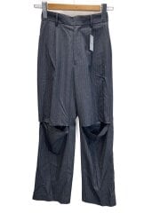 画像：SLIT CUT OFF STRAIGHT PAN/S/ポリエステル/GRY/ストライプ/0224208751150