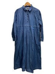 画像：私のデニムワンピース/LL/コットン/IDG/無地/W2B0217-8