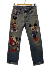 画像：Disney/ミッキーマウス/パッチワーク/ボトム/S/デニム/IDG