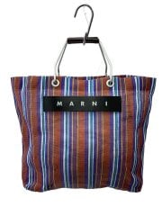 画像：マーケット ストライプトートバッグ/--/マルチカラー/ストライプ/シミ汚れあり/ホツ