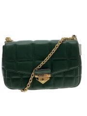 画像：Soho Large Quilted Leather Shoulder Bag/GRN/無地/30F0G1SL3L
