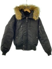 画像：フライトジャケット/M/ナイロン/BLK/無地/783-5952029