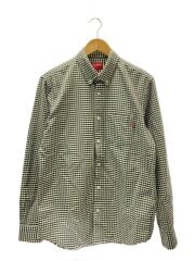 画像：長袖シャツ/M/コットン/KHK/ギンガムCK