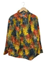 画像：19FW/Painter shirt/長袖シャツ/L/コットン/YLW/総柄/F101