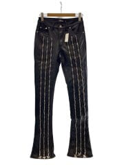 画像：OBSIDIAN BLACK UZI LEATHER PANT/ボトム/32/フェイクレザー/BLK/無地