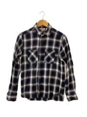 画像：チェックシャツ/長袖シャツ/S/コットン/NVY//