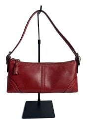 画像：ワンハンドルバッグ/ハンドバッグ/レザー/RED/無地/8A64