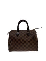 画像：2)スピーディ25_ダミエ・エベヌ/PVC/BRW